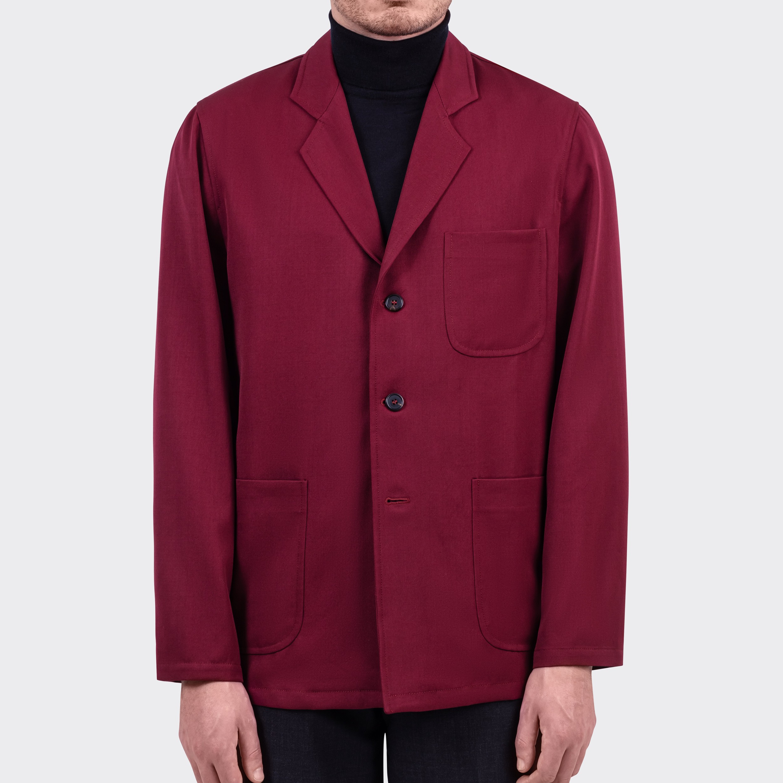 Justo Gimeno : Wool Gabardine Sofá Jacket : Burgundy