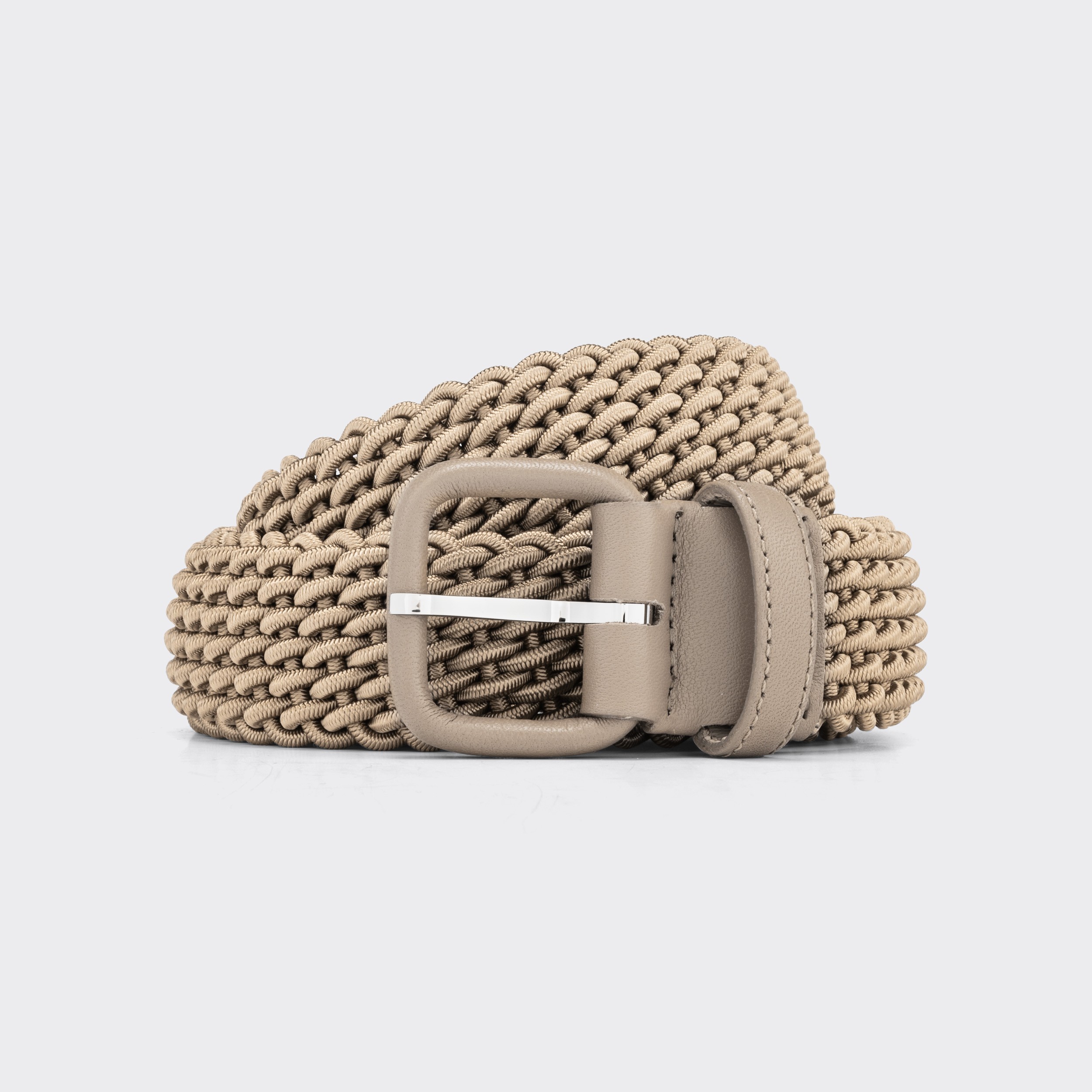 L'Aiglon : Woven Elastic Belt : Beige