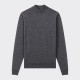 Merino Wool Mock Neck Sweater : Grey