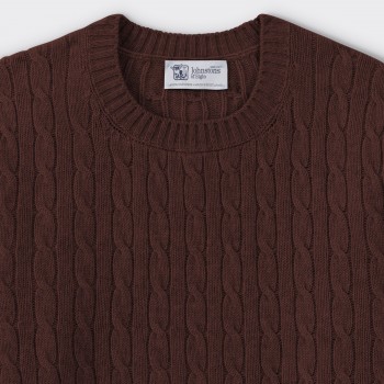 Pull Torsadé en Cachemire : Marron