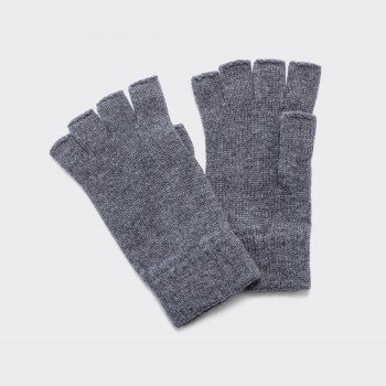 Cashmere Fingerless Gloves : Grey