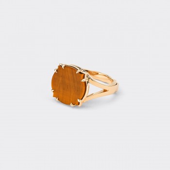 Ring : Tiger’s eye / 18ct Yellow Gold