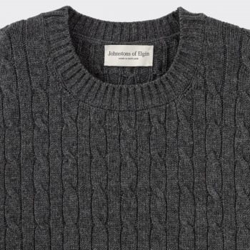 Cashmere Cable Knit Sweater : Grey 