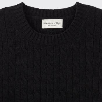 Cashmere Cable Knit Sweater : Grey 