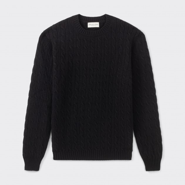 Cashmere Cable Knit Sweater : Grey 