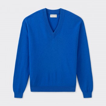 Cashmere V-neck Sweater : Royal Blue