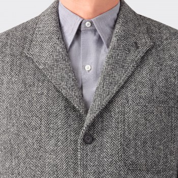 Teba Jacket « Harris Tweed » à Chevrons : Gris 