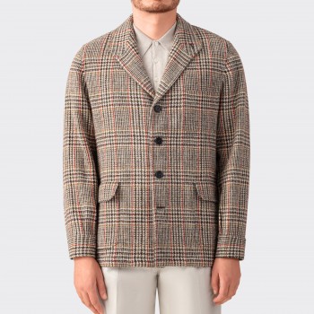 Harris Tweed Teba Jacket : Beige/Brown/Olive/Vermilion Red