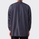 Stripes Mandarin Shirt : Navy/White