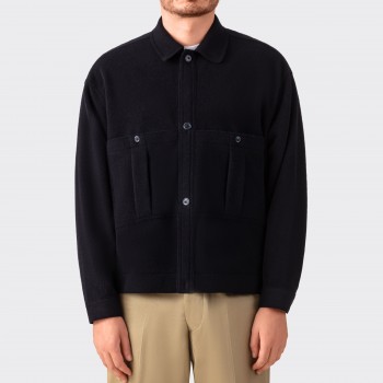 Wool & Cashmere Short  Jacket  : Dark Navy