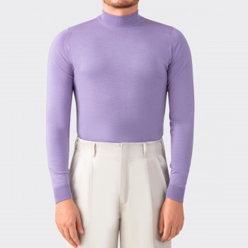 Mock Neck Merino Wool : Lilac