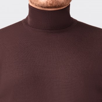 Roll Neck Merino Wool : Brown