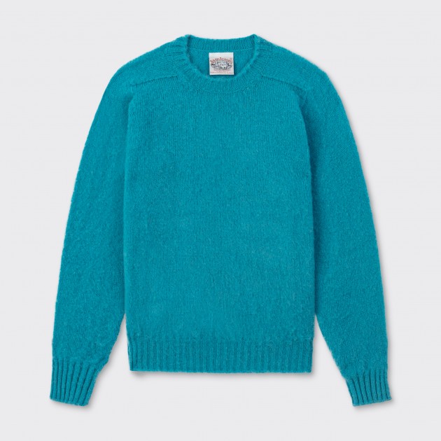 Brushed Wool Crewneck Knit : Turquoise