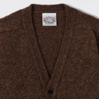 Only for BEIGE | Brushed Wool Cardigan : Mottled Brown