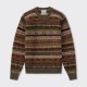 Hiking Brushed Fair Isle Sweater : Brown