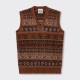 Brushed Fair Isle Vest : Brown