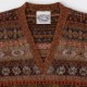 Pull Sans Manches Fair Isle Peigné : Marron