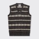 Brushed Fair Isle Vest : Grey