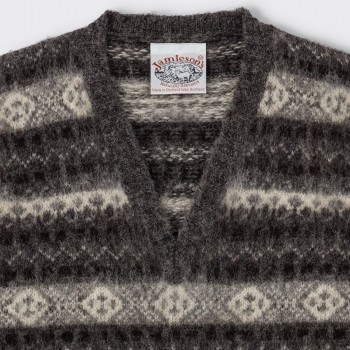 Pull Sans Manches Fair Isle Peigné : Gris