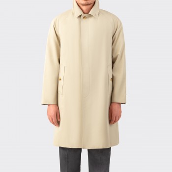 Grenfell : Gabardine Raglan Overcoat : Stone