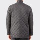 Only for BEIGE | Band Collar Quilted Jacket : Grey