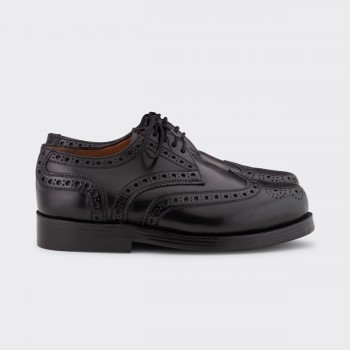 Derby “Rio” Full Brogue en Cordovan : Noir