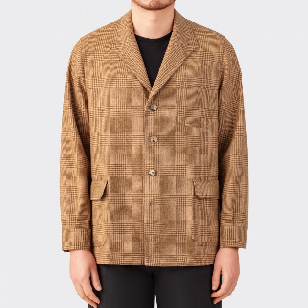 Glencheck Tweed Teba Jacket : Brown/Beige