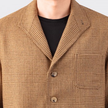 Glencheck Tweed Teba Jacket : Brown/Beige