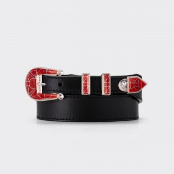 HARPO for BEIGE : Native American Coral Ranger Belt : Black