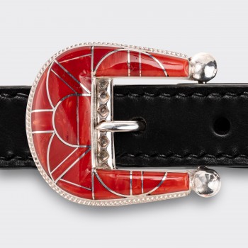 HARPO for BEIGE : Native American Coral Ranger Belt : Black