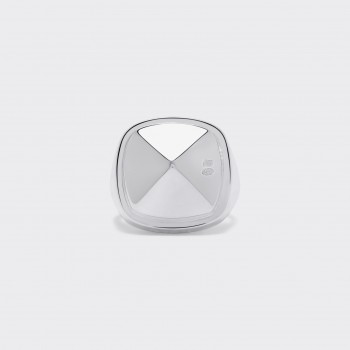 Stud Cushion Signet : 925 Silver/925 Silver