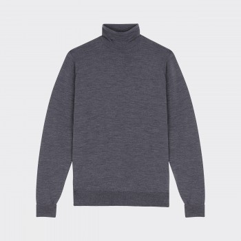 Roll Neck Merino Wool : Charcoal