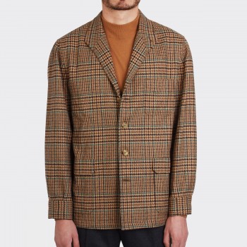 Checked Flannel Teba Jacket : Brown/Green