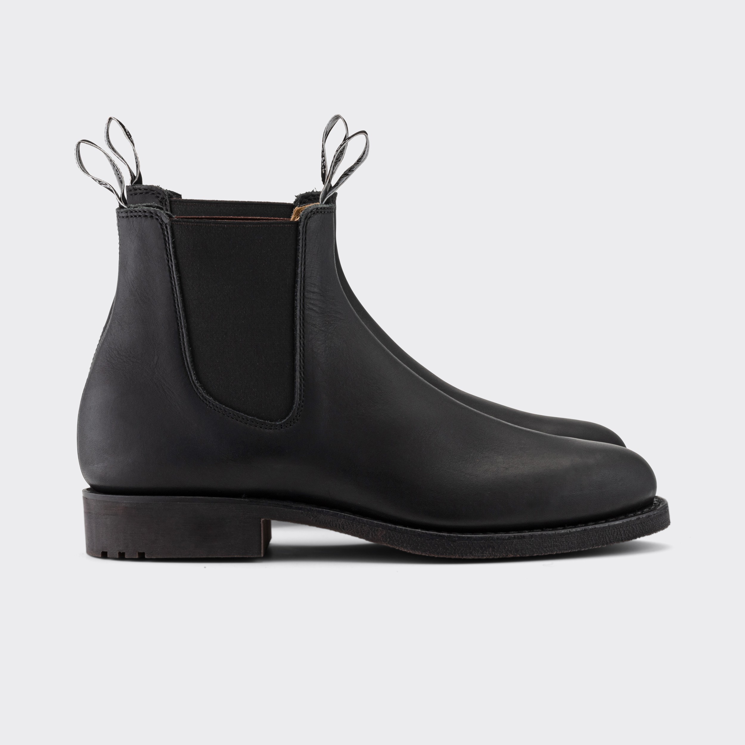 RM Williams Gardener Black Leather Chelsea Boots Mens Size AUS/UK