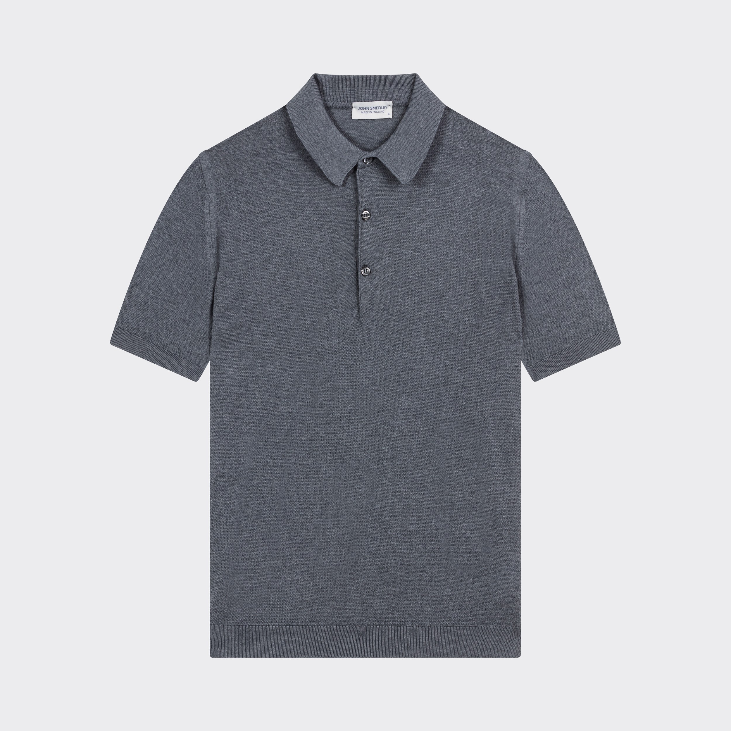 Grey cotton clearance polo shirt