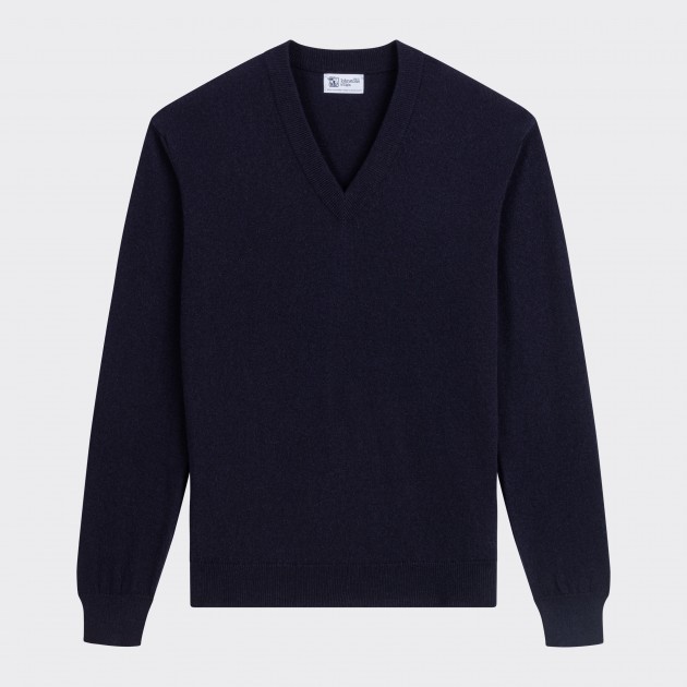 navy v neck sweater